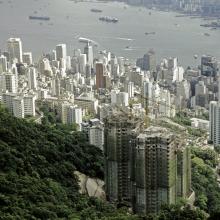 View from the peak on Central and Sheung Wan