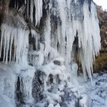 Frozen waterfall in the Brecon Beacons