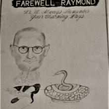 Invitation card for the farewell party on the retirement of Raymond Smith