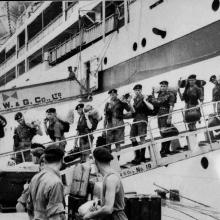 National Servicemen arrive in Hong Kong 1957.