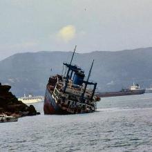 1983 - shipwreck following Typhoon Ellen