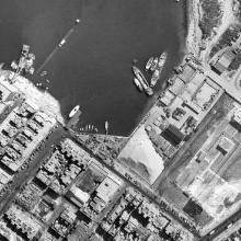 Gillies Ave pier aerial view January 1963