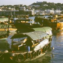 Ferry pier and sampans
