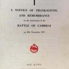 Cambrai Day Remembrance- 1st. Royal Tank Regiment-Sek Kong. 1957