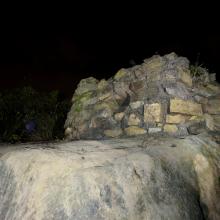 Pillbox on boulder-Gough Battery, Devil's Peak