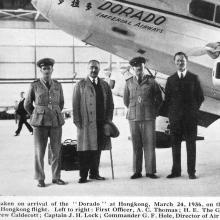 The flight crew of Imperial Airways aircraft "Dorado" with the Governor 