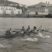 Rowing past North Point Power Station 1