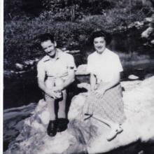 Frank and Barbara at Waterfall Bay 1947
