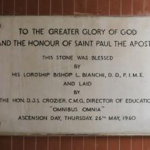 Foundation stone at St. Paul's