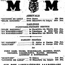 Messageries Maritimes advert, The China Mail 1951-01-02, pg10