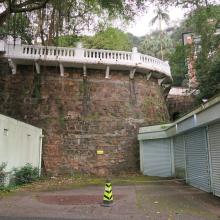Retaining wall below Victoria House