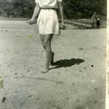 Elva Jo Nelson Paget on beach