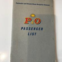 Passenger list for return journey from Hong Kong 1958