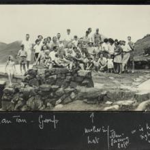 Group photo of holidaymakers staying in huts belonging to missionary societies on northern ridge of Lantau 1