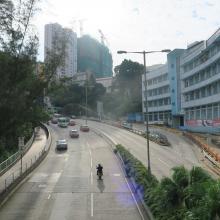 View up Chai Wan Road towards Salesian Missionary House