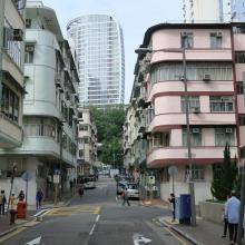Curved buildings along Sai Wan Ho Street