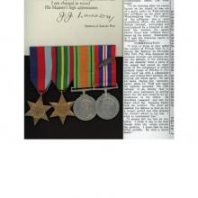 Private Geoffrey Clayton Jitts of the HKVDC  - 1946 Article and Medals