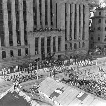 Parade and review during the Japanese surrender celebrations