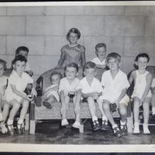 1952: My 4th birthday party in Jubilee Buildings, on the Veranda
