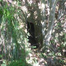 Entrance to the charcoal cave