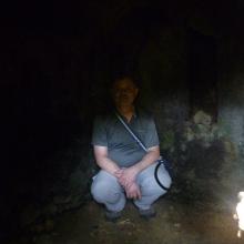 Looking into the charcoal cave