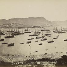 Panorama of Hong Kong from Government House, showing the Fleet for North China Expedition