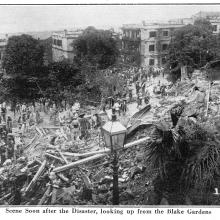 Po Hing Fong Landslip Disaster -1925 - View of site from  Blake Gardens 