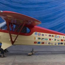 Piper Cub-Round the World fliers-visited Hong Kong 1947-now in NASM Washington