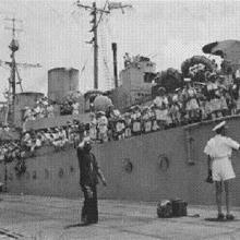 Arrival of HMCS Prince Robert Aug 30, 1945 