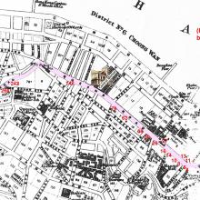 Queens Road Central - Map indicating building numbers 1905
