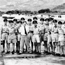 WW2 ace Douglas Bader visiting RAF Sek Kong