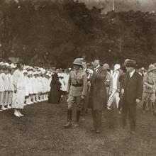 The Prince of Wales when laying the foundation stone of St Stephen's Girls' College, Hong Kong