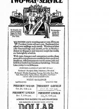 Hongkong Telegraph Newspaper- Shipping - Dollar Line -Oct.1925, by Chinarail
