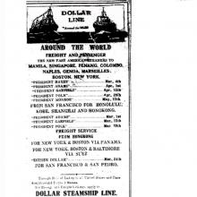 Hongkong Telegraph Newspaper- Shipping - Dollar Line -Feb.1924