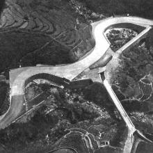This aerial view gives an idea of the complicated drainage system where Route Twisk crosses ravines