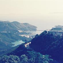 View to the south from Mount Gough Hong Kong c1972 showing 1 Gough Hill Road.JPG