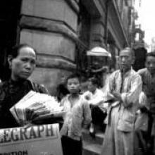 1940s Newspaper Seller on Wyndham Street