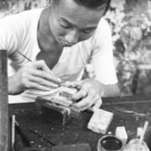 Hong Kong, stamp or signet maker vendor along the street
